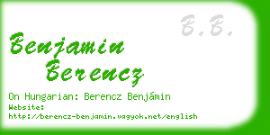 benjamin berencz business card